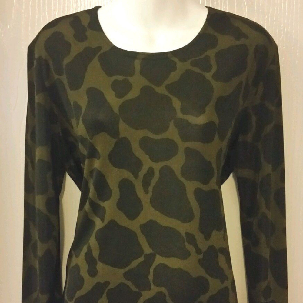 Vintage Animal print /CAMO blouse size XL Y2K